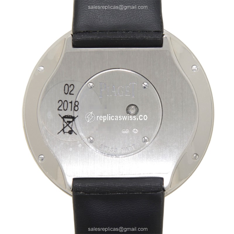 Piaget Limelight Quartz 18kt White Gold - Diamond Clasp - Black Silk Strap - View 3