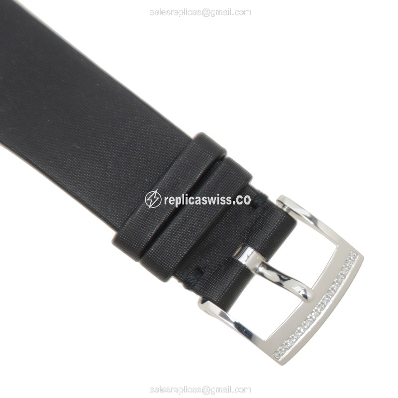 Piaget Limelight Quartz 18kt White Gold - Diamond Clasp - Black Silk Strap - View 4