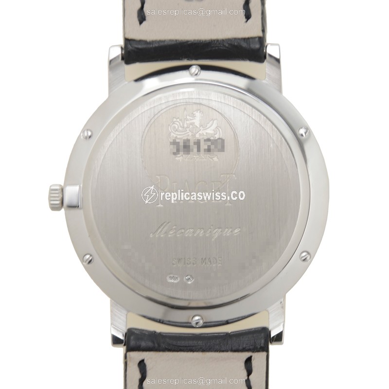Piaget ALTIPLANO Replica - Manual - 18kt White Gold - Diamond - Silver Dial - Alligator Black Strap - View 3