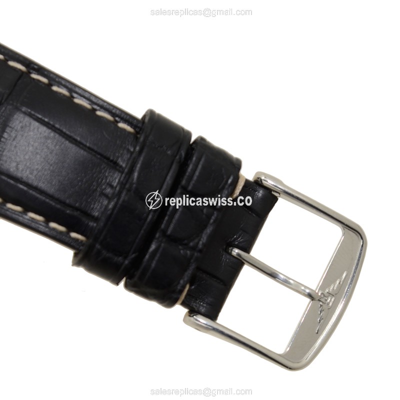 Rolex L2.831.4.53.2 Replica - Automatic - Stainless Steel - Black Dial, Alligator Strap - View 4