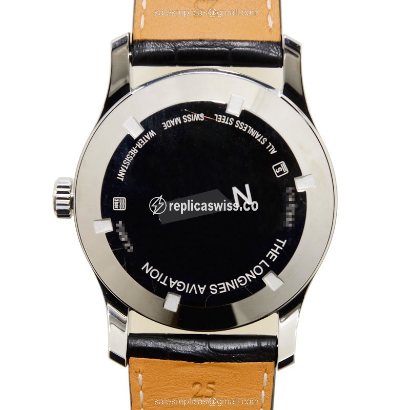 Rolex L2.831.4.53.2 Replica - Automatic - Stainless Steel - Black Dial, Alligator Strap - View 3