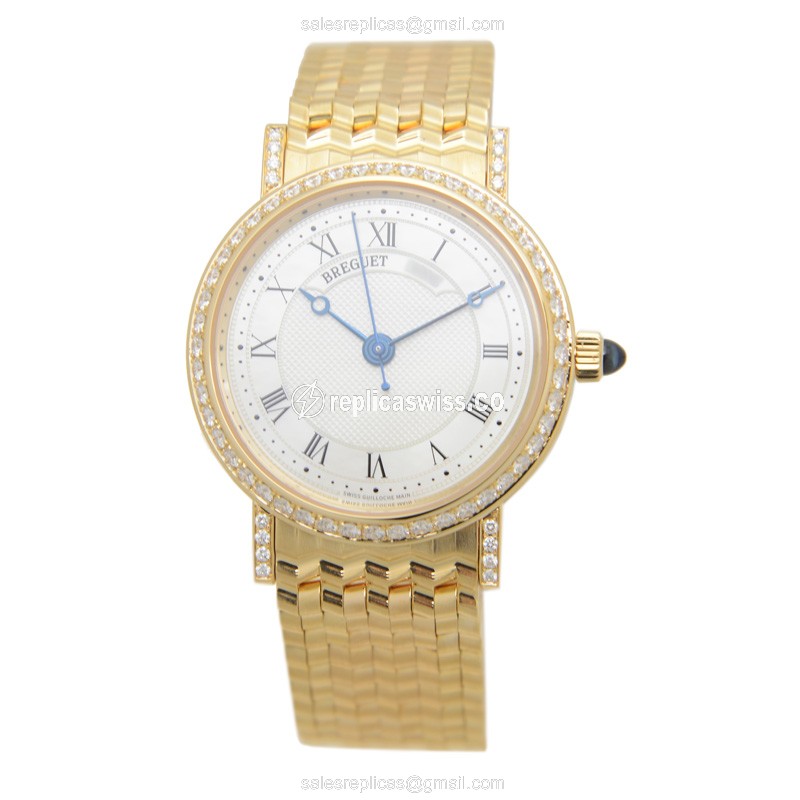 Breguet 8068BA/52/AC0/DD00 Replica - Automatic - 18kt Gold - Diamond Dial - White - View 2