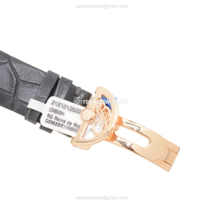 Breguet Reine De Naples Replica - Automatic - 18kt Rose Gold - Silver Dial - Black Alligator Strap - View 4