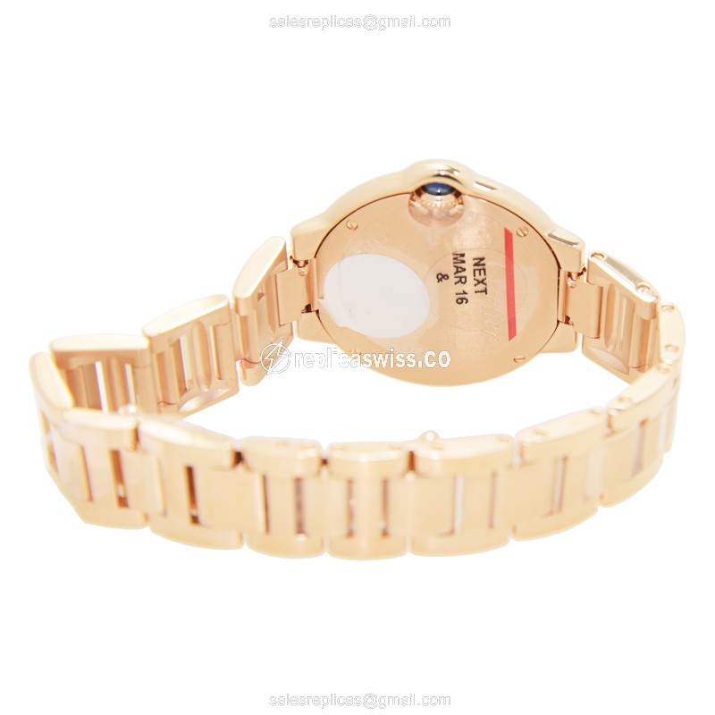 Cartier Ballon Bleu Replica - Automatic - Rose Gold - Diamonds - White Dial - View 4