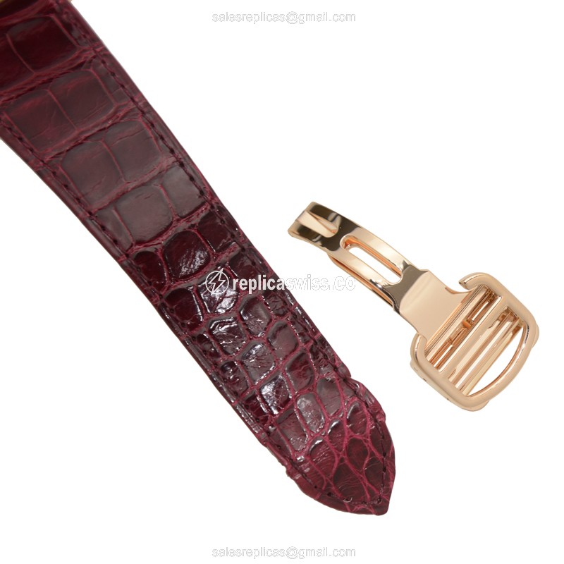 Cartier WT100021 TANK Replica - Automatic - 18kt Rose Gold - Diamonds - White Dial - View 4