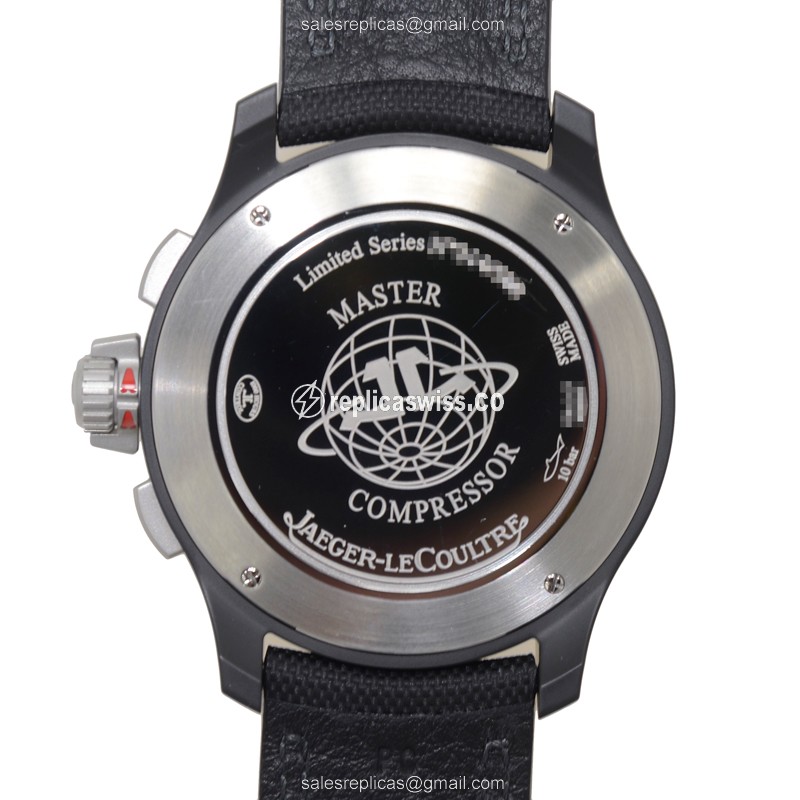 Jaeger-Lecoultre Q205C570 Replica - Ultra Thin - Automatic - Black Dial - Ceramic - Black Fabric Strap - View 3