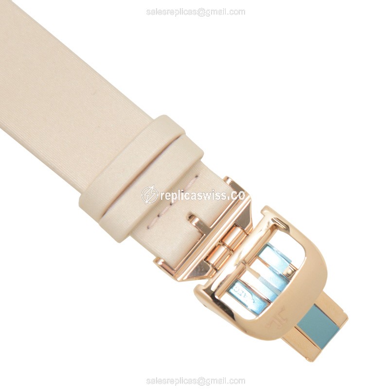 Jaeger-Lecoultre Q2562407 REVERSO - Manual Wind - 18kt Rose Gold - Diamond Bezel - Gold Dial - Leather Beige Strap - View 4