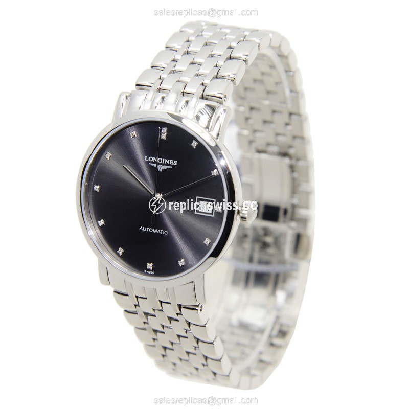 Longines L4.809.4.78.6 Replica - Automatic - Grey Dial on Steel Strap - View 3
