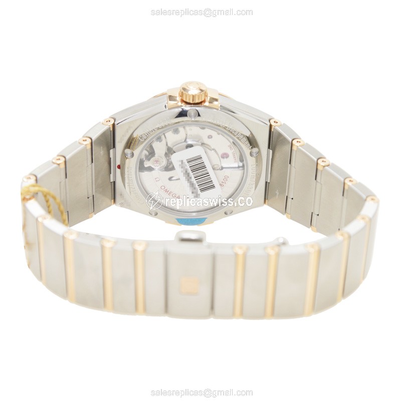 Omega Constellation Replica - Automatic - 18kt Rose Gold Case - Gray Dial - Gold Clasp & Steel Strap - View 4