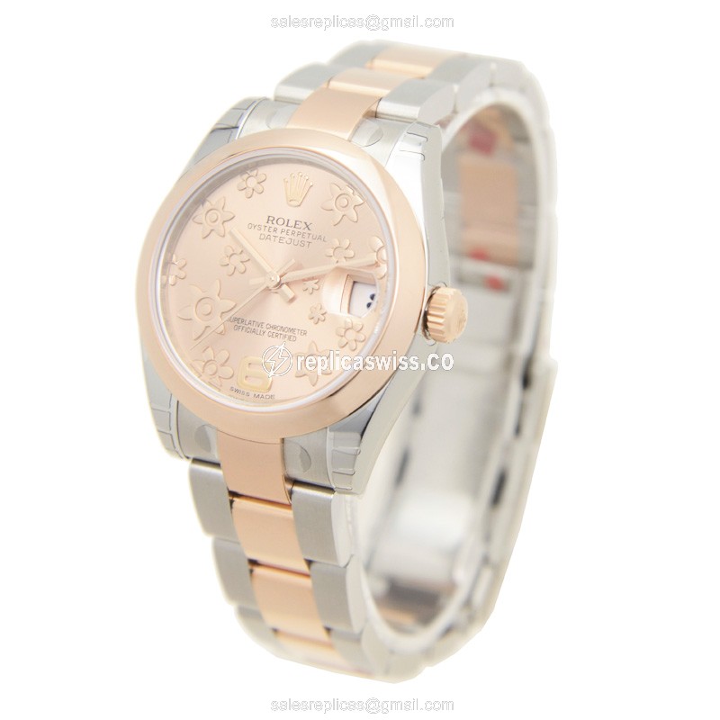 Rolex Datejust Replica - Automatic - Rose Gold & Steel - Pink Dial - View 3