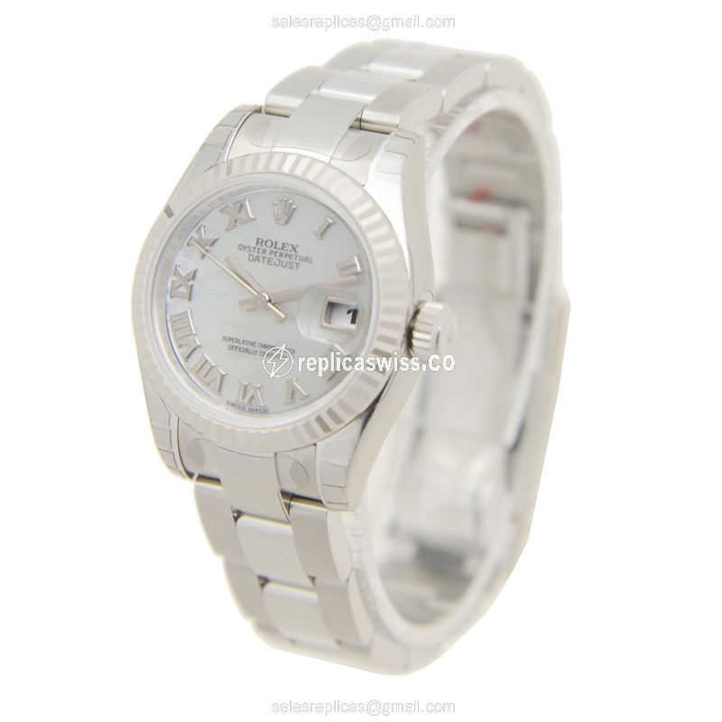 Rolex 179174NR_O Lady Datejust Replica - Automatic, Silver Dial, Steel Clasp & Strap - View 3