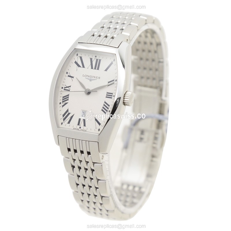 Longines EVIDENZA Quartz - Stainless Steel Case - White Dial - Silver Strap - View 2