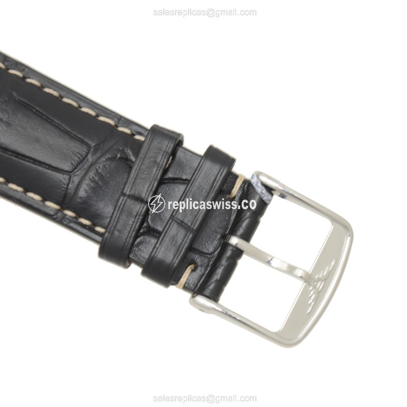 Longines Heritage Replica - Automatic | Steel | Black | Sapphire Crystal | Alligator Buckle - View 4