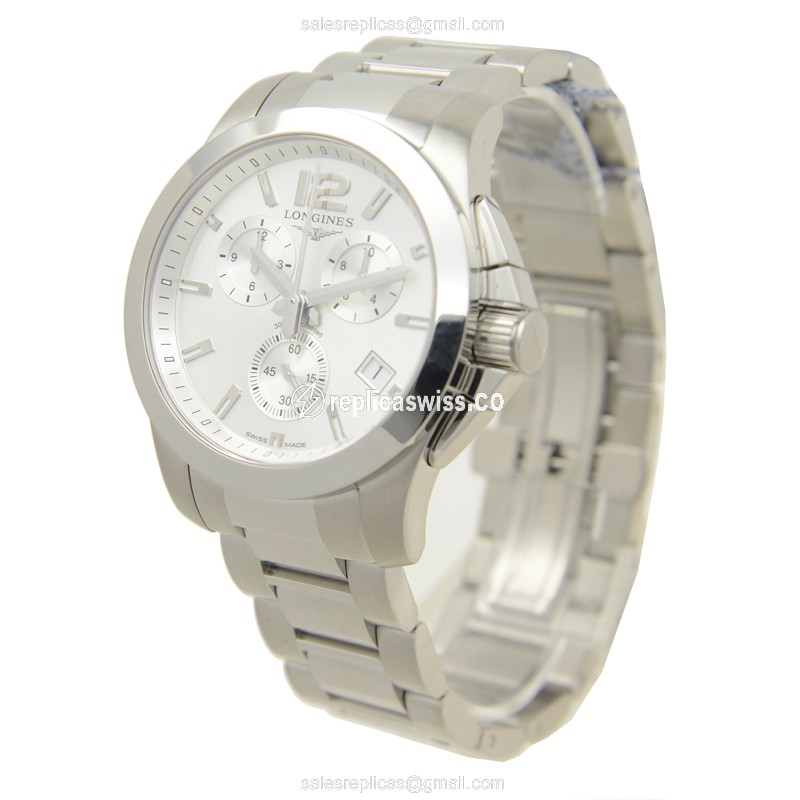 Rolex Conquest Quartz - Stainless Steel - White Dial on Silver strap - View 3