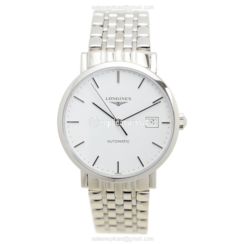 Longines L4.810.4.12.6 Replica - Automatic - Stainless Steel - White Dial, Silver Clasp & Steel Strap - View 2