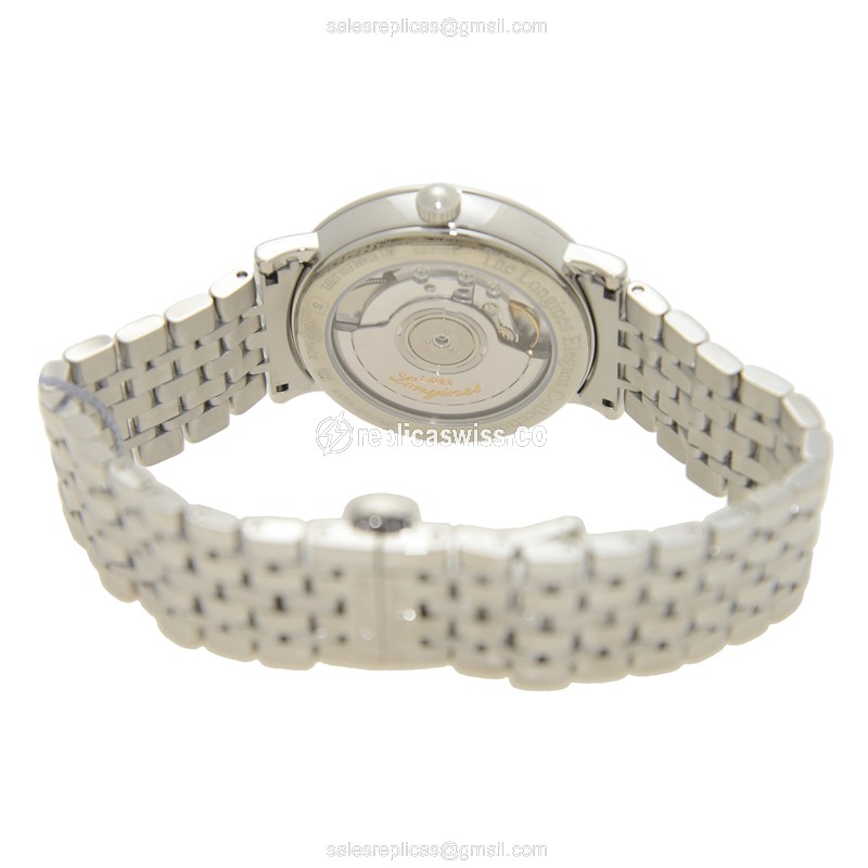 Longines L4.810.4.12.6 Replica - Automatic - Stainless Steel - White Dial, Silver Clasp & Steel Strap - View 4