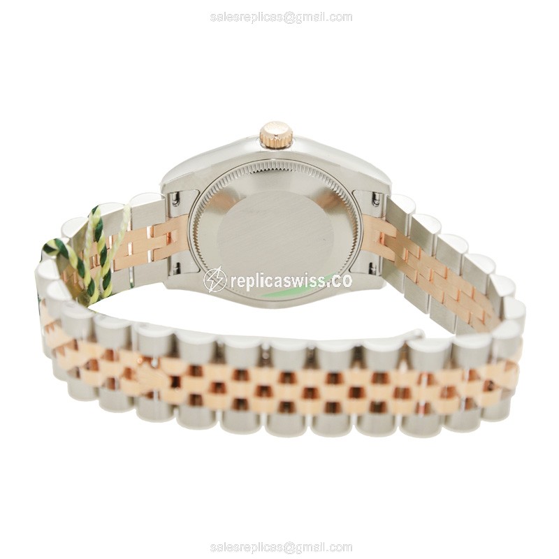Rolex Datejust Lady Replica - Automatic - Rose Gold & Steel - Pink Dial, Silver Clasp - View 4