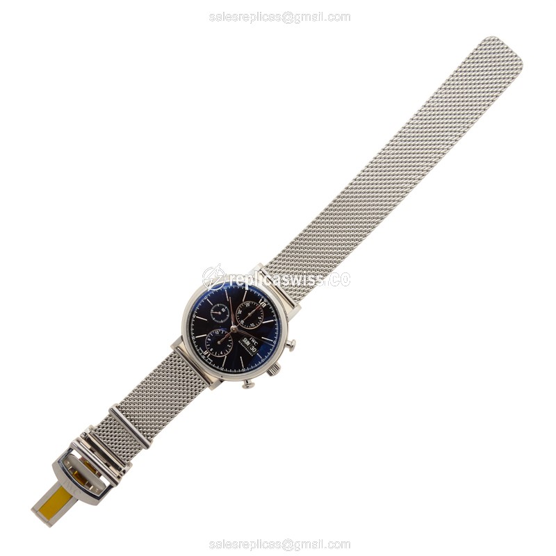IWC Portofino Replica - Automatic - Black Dial - Steel Case & Band - Sapphire Crystal - View 2