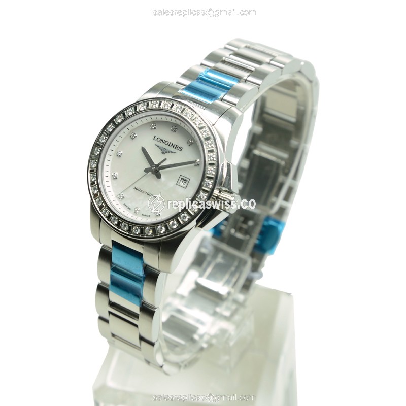 Longines Conquest Replica - Quartz - Steel Case, White Dial - Silver Steel Clasp - View 3