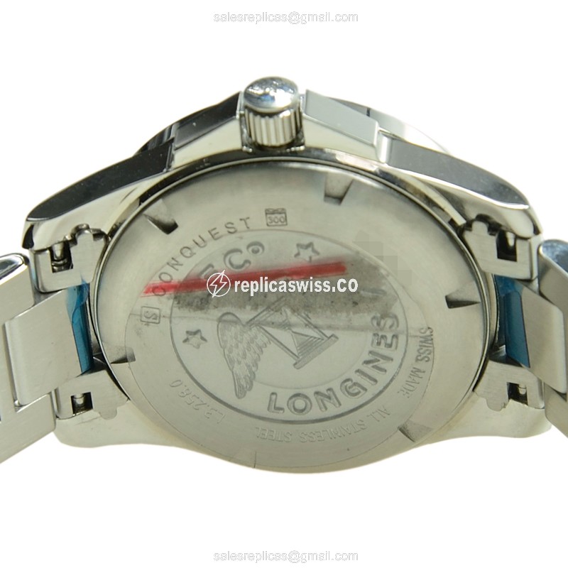 Longines Conquest Replica - Quartz - Steel Case, White Dial - Silver Steel Clasp - View 4