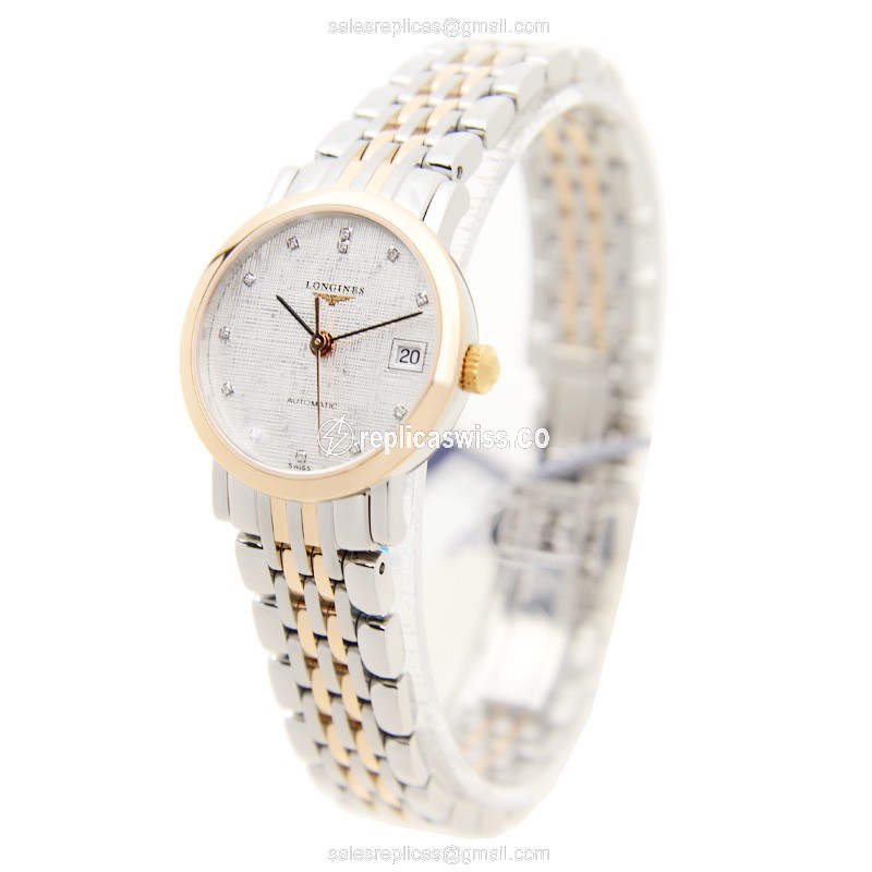 Longines L4.309.5.77.7 Replica - Automatic - 18kt Rose Gold Case - Silver Dial - View 3