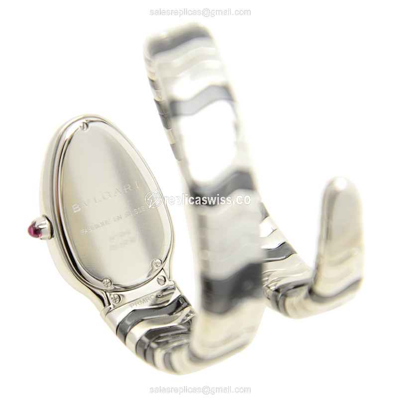 Bulgari SP35BSDBCSD1.1T Quartz - Diamond Case - Black Dial - Silver Steel Strap - View 4