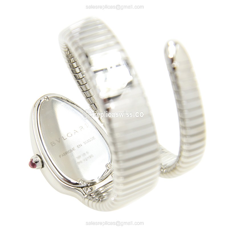 Bulgari 101817 SERPENTI Quartz - Steel Case - Silver Dial - Bangle Clasp - View 4