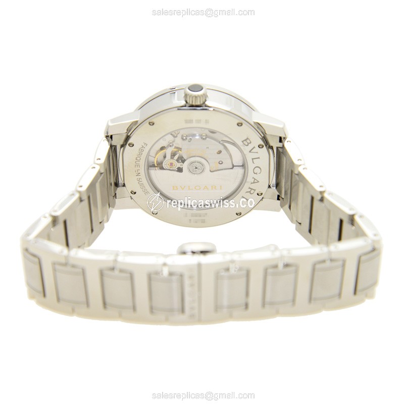 Bulgari BB41SSD Replica - Automatic - Steel Case - Black Dial - Silver Strap - View 4