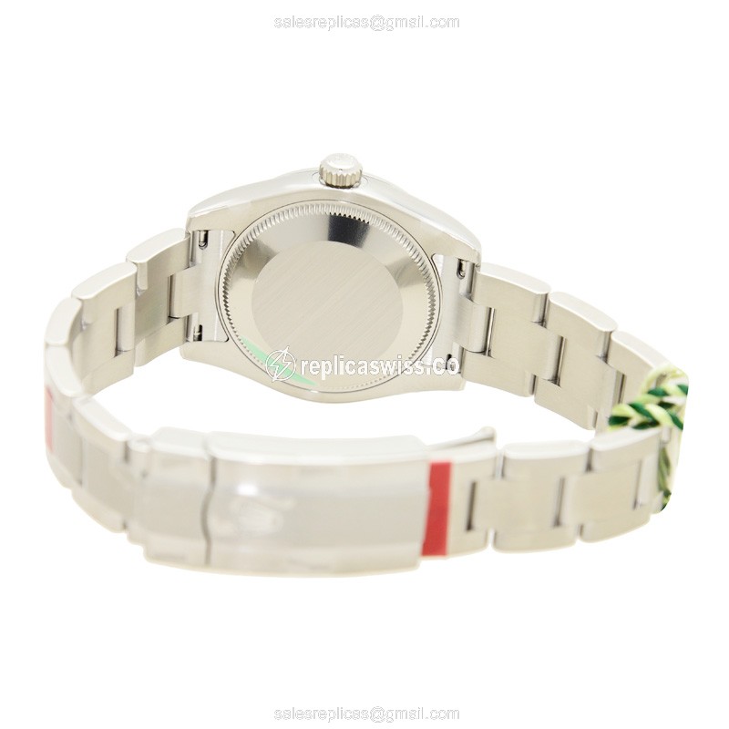 Rolex 177200SV369PK OYSTER Perp. - Automatic - Silver Dial - Steel Case & Band - 40mm - View 4