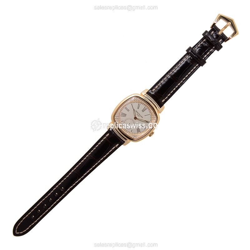 Patek Philippe 7041R-001 GONDOLO - Manual Wind - 18kt Rose Gold - Silver Dial - Brown Alligator Strap - View 2