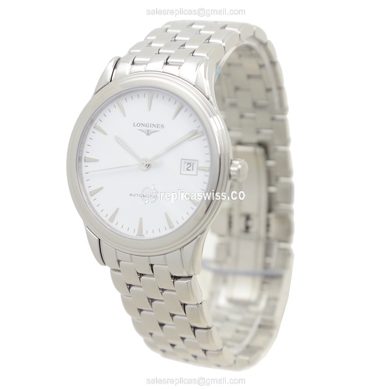 Rolex Submariner Replica - Automatic - Steel Case, White Dial - Silver Steel Band - View 3