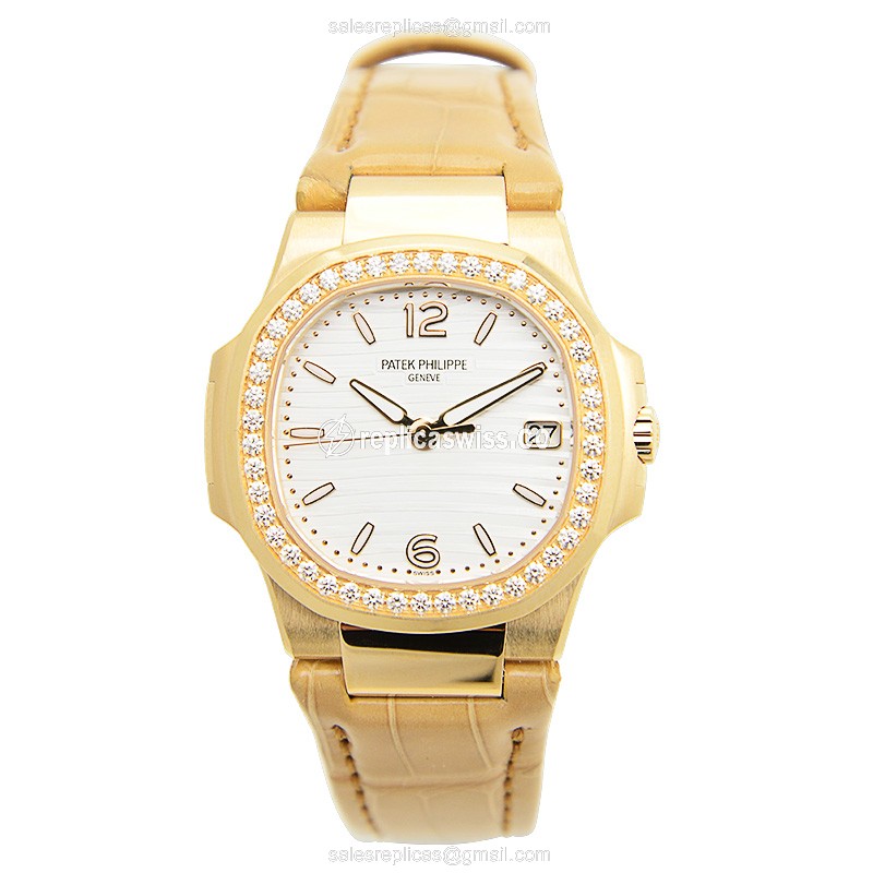Patek Philippe 7010R Replica - Quartz - Rose Gold - White Dial - View 2