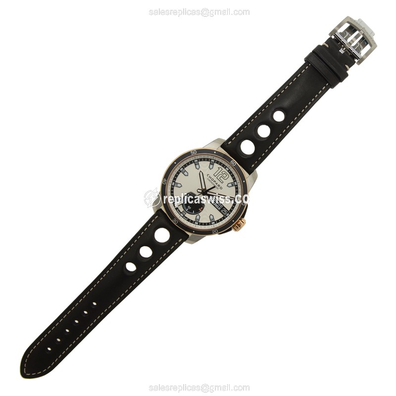 Chopard 168569-9001 Replica - Automatic Titanium Case - Gray Dial - Black Cowhide Strap - View 2