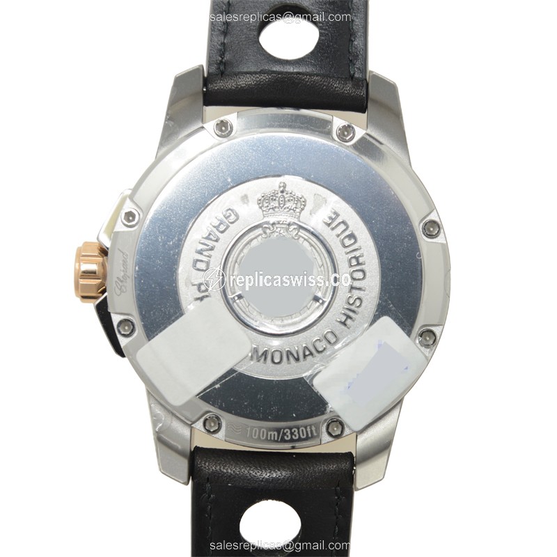 Chopard 168569-9001 Replica - Automatic Titanium Case - Gray Dial - Black Cowhide Strap - View 3
