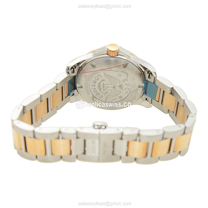Longines CONQUEST Replica - Automatic - 18kt Rose & Steel - Black Dial - Silver Strap - View 4