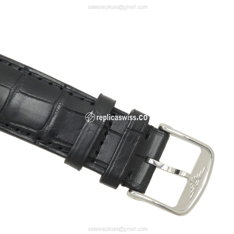 Longines Flagship Replica - Automatic - White Dial - Steel Case - Black Alligator Buckle - View 4