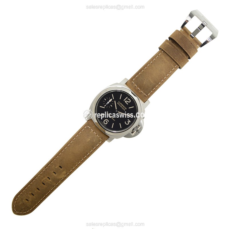 Panerai PAM00545 LUMINOR Replica - Manual - Stainless Steel - Black Dial - Brown Cowhide - View 2
