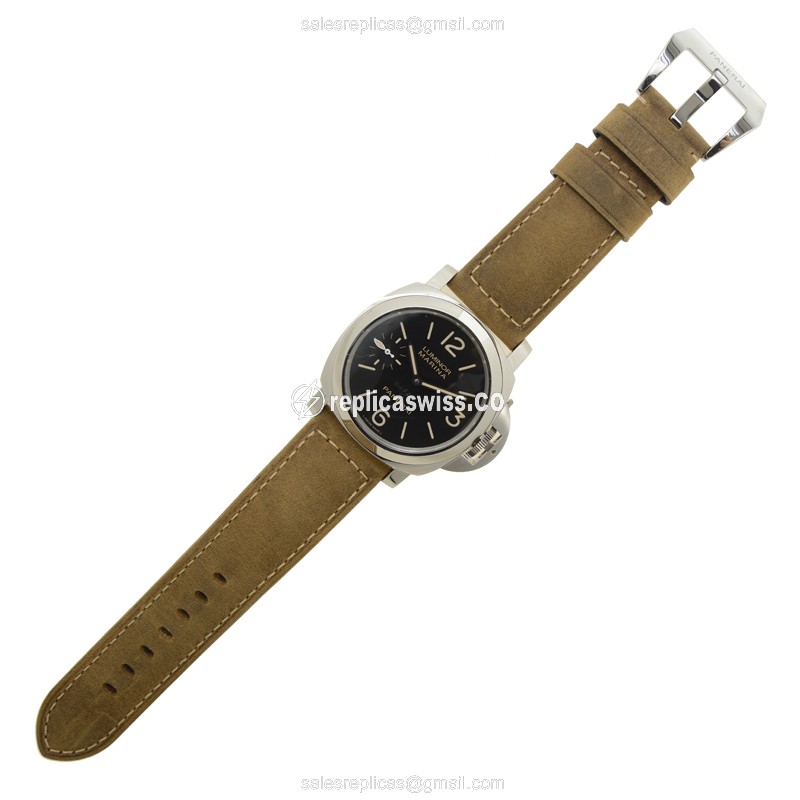 Panerai PAM00546 LUMINOR - Manual Wind - Stainless Steel Case - Black Dial - Brown Cowhide Strap - Sapphire Crystal - View 2