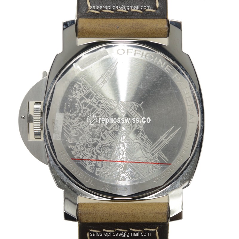 Panerai PAM00546 LUMINOR - Manual Wind - Stainless Steel Case - Black Dial - Brown Cowhide Strap - Sapphire Crystal - View 3