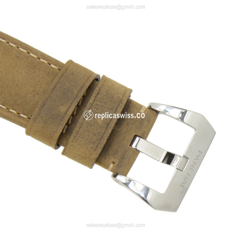 Panerai PAM00546 LUMINOR - Manual Wind - Stainless Steel Case - Black Dial - Brown Cowhide Strap - Sapphire Crystal - View 4