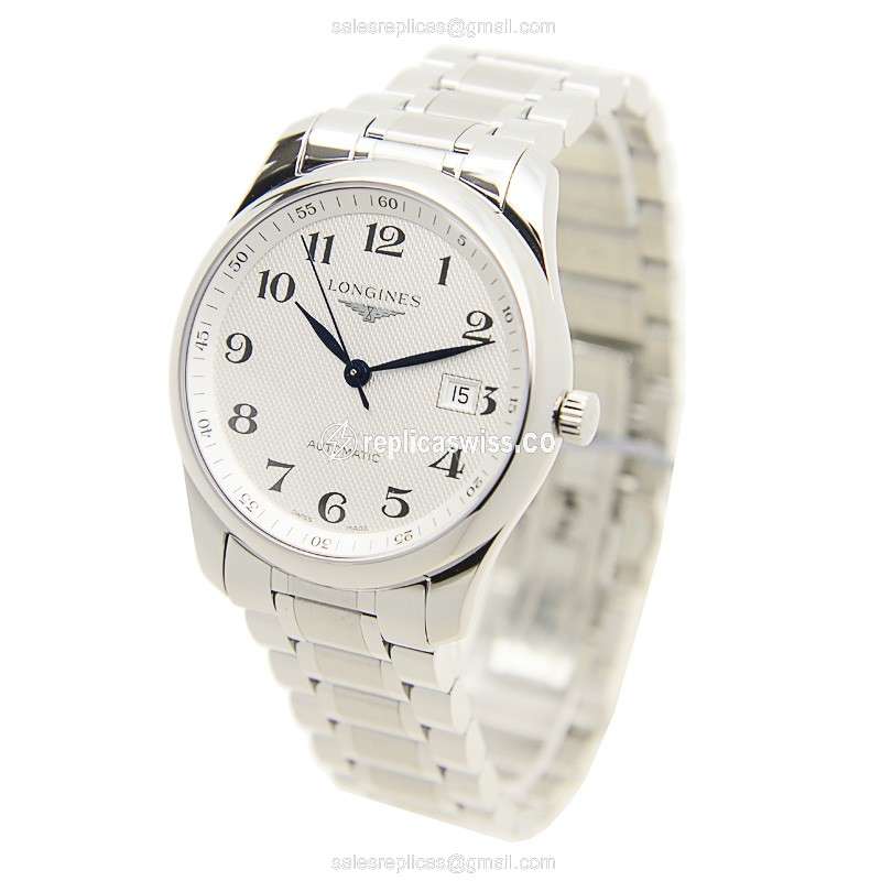 Longines Master Replica - Automatic - Steel - White Dial - Silver Steel Clasp - View 3