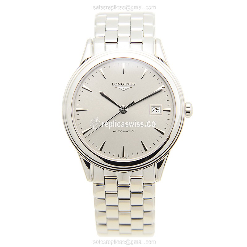 Longines Flagship Replica - Automatic - Stainless Steel - Silver Dial - Steel Clasp - View 2