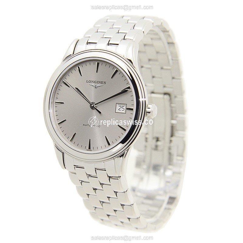 Longines Flagship Replica - Automatic - Stainless Steel - Silver Dial - Steel Clasp - View 3