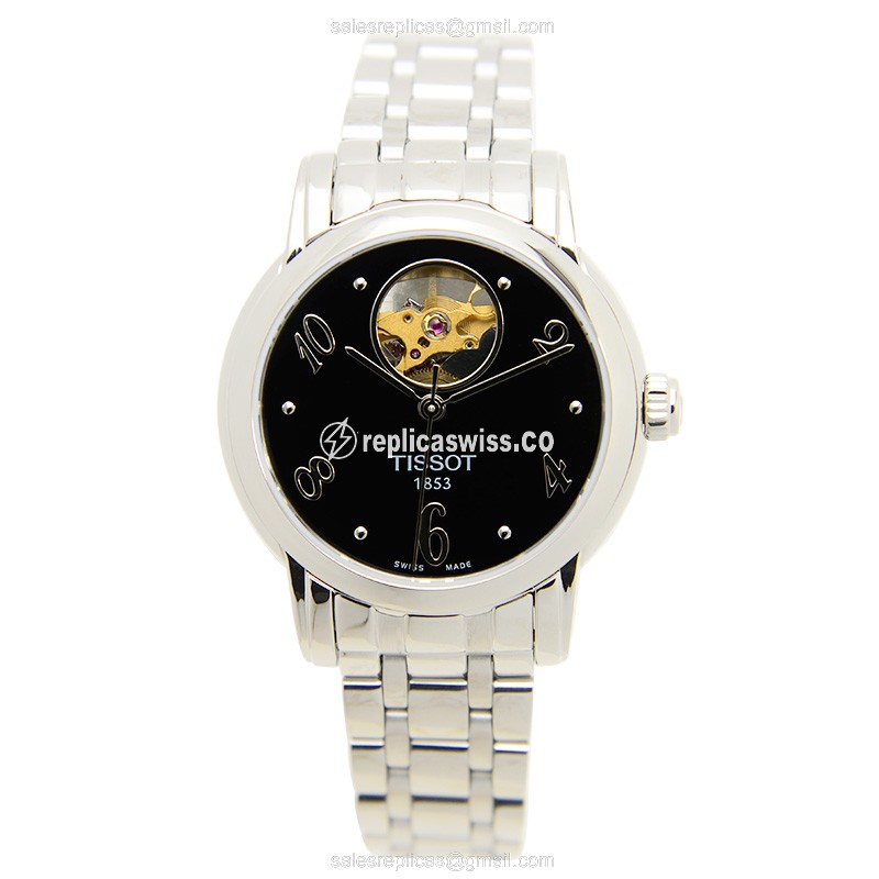 Tissot T-CLASSIC Replica - Automatic - Steel - Black Dial - Silver Strap - View 2