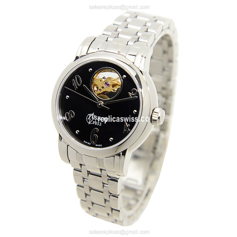 Tissot T-CLASSIC Replica - Automatic - Steel - Black Dial - Silver Strap - View 3