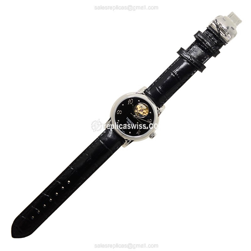 Automatic Tissot T-CLASSIC Replica - Steel Case - Black Dial - Leather Strap - View 2
