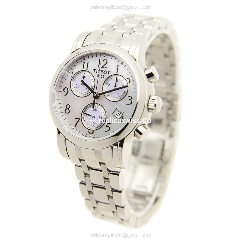 Rolex T-CLASSIC Quartz Watch - White Dial - Steel Case - Silver Band - Clasp - View 3