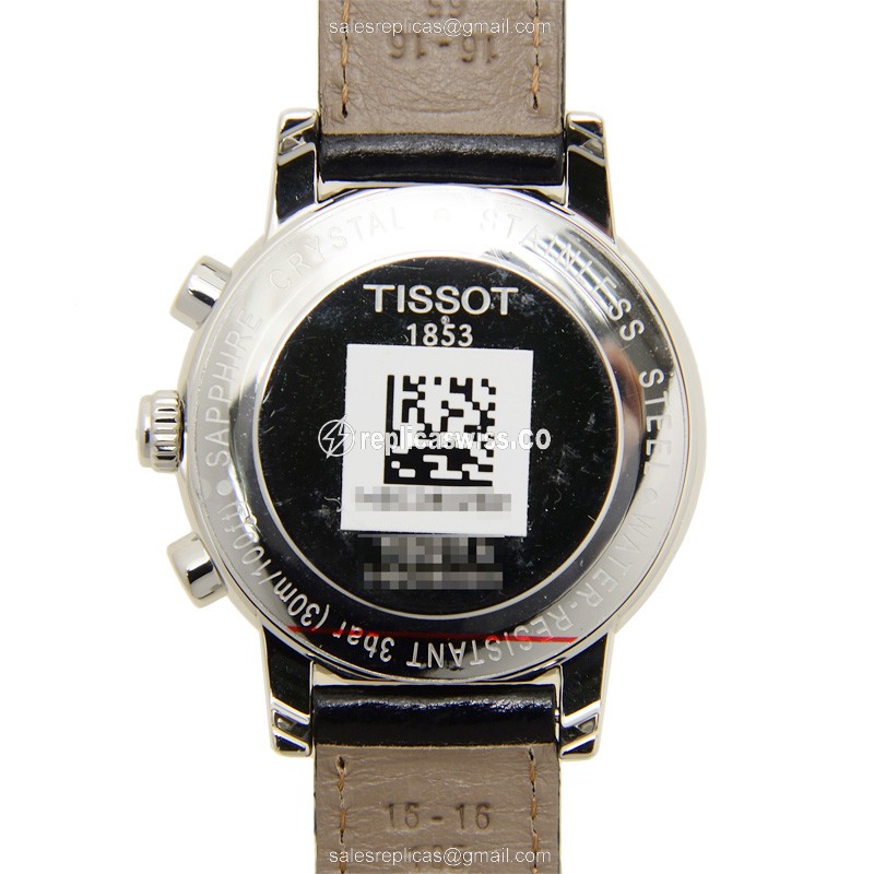 Tissot T-CLASSIC Quartz - White Dial - Steel Case - Black Leather Strap - View 3