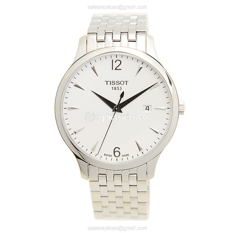 Tissot T-CLASSIC Quartz - Silver Dial - Steel Case - Silver Strap - View 2
