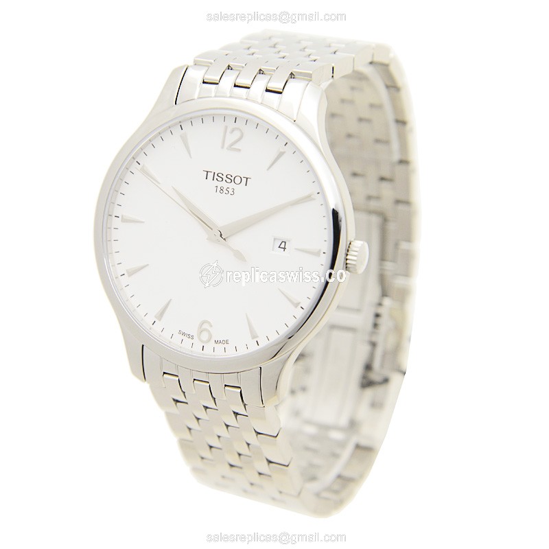 Tissot T-CLASSIC Quartz - Silver Dial - Steel Case - Silver Strap - View 3
